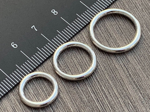 Sterling Silver Large  Closed Jump Rings