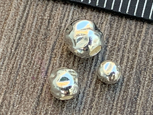 Sterling Silver Hammered  Beads