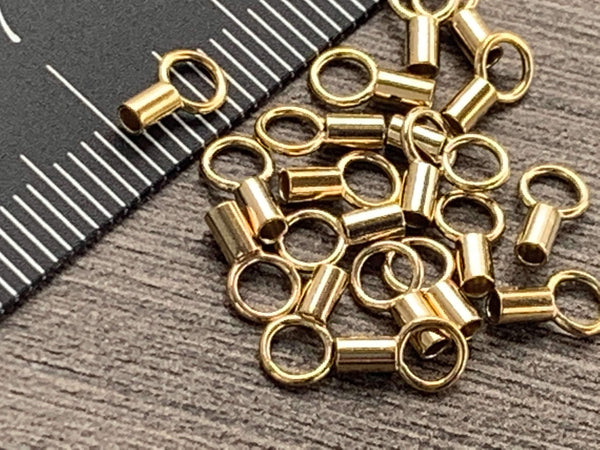 1mm & 1.4mm 14kt Gold Filled Crimps / End Caps