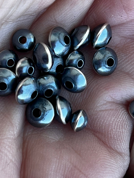 Navajo Saucer Pearls Sterling Silver Beads